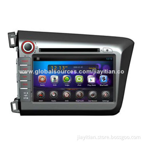 Two DIN In-dash Car DVD Player, GPS Navigation for Honda Civic 2012, Supports BT/GPS/iPod/Wi-Fi/3G